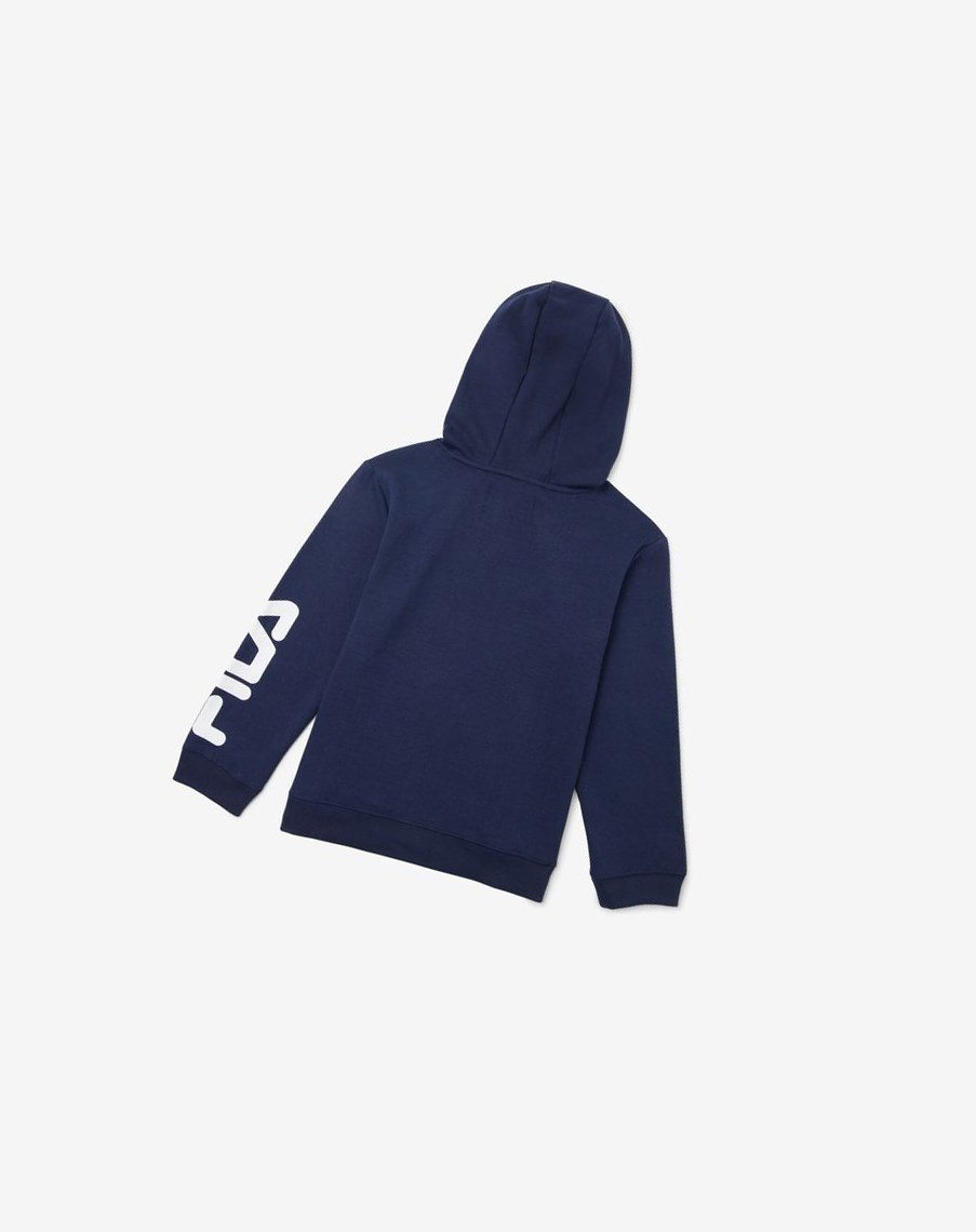 Fila Raglan Hoodie Granatowe | MLQDX-6019