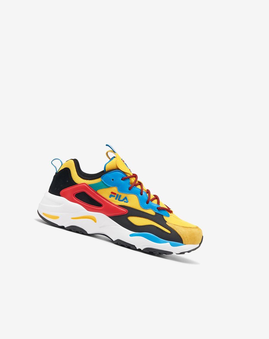 Fila Ray Tracer Festival Sneakers Żółte Czarne Niebieskie | UQTEM-1649