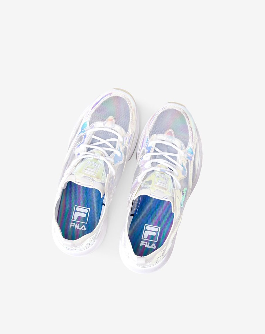 Fila Ray Tracer Iridescent Sneakers Białe Białe | NVKPC-3851