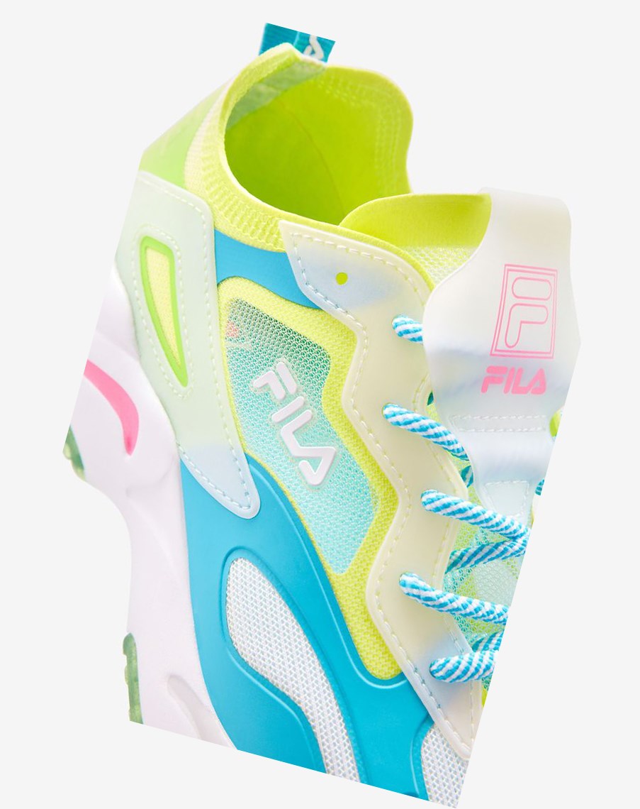 Fila Ray Tracer Lite Sneakers Żółte Zielone Niebieskie | JUZMP-9286