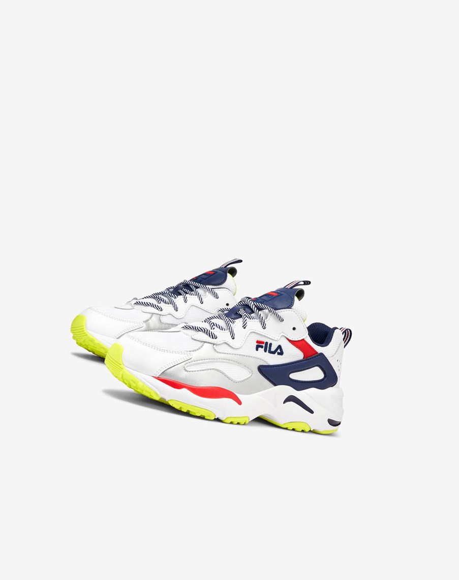 Fila Ray Tracer Sneakers Białe Granatowe Czerwone | DRTNV-8602