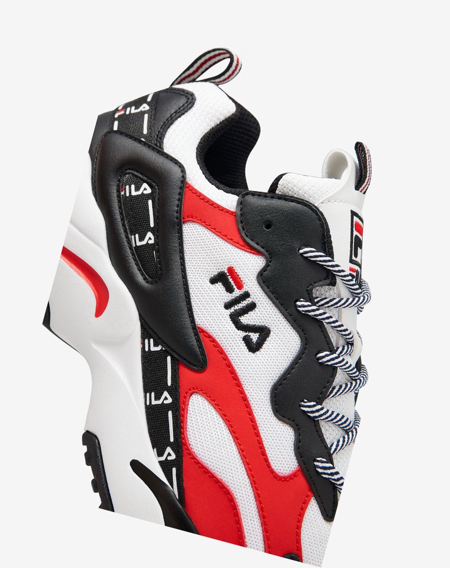 Fila Ray Tracer Tarvos Sneakers Białe Czarne Czerwone | ZPLCQ-3705