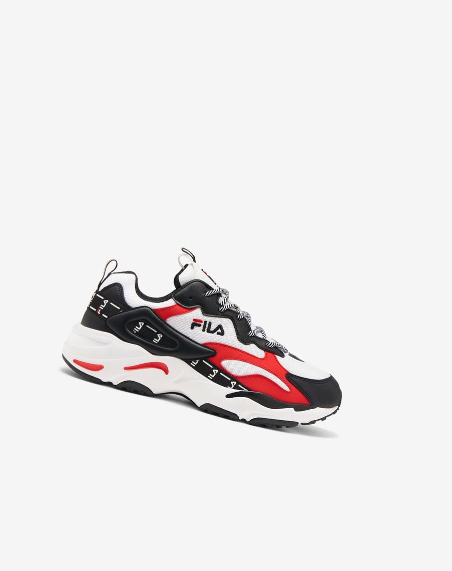 Fila Ray Tracer Tarvos Sneakers Białe Czarne Czerwone | ZPLCQ-3705