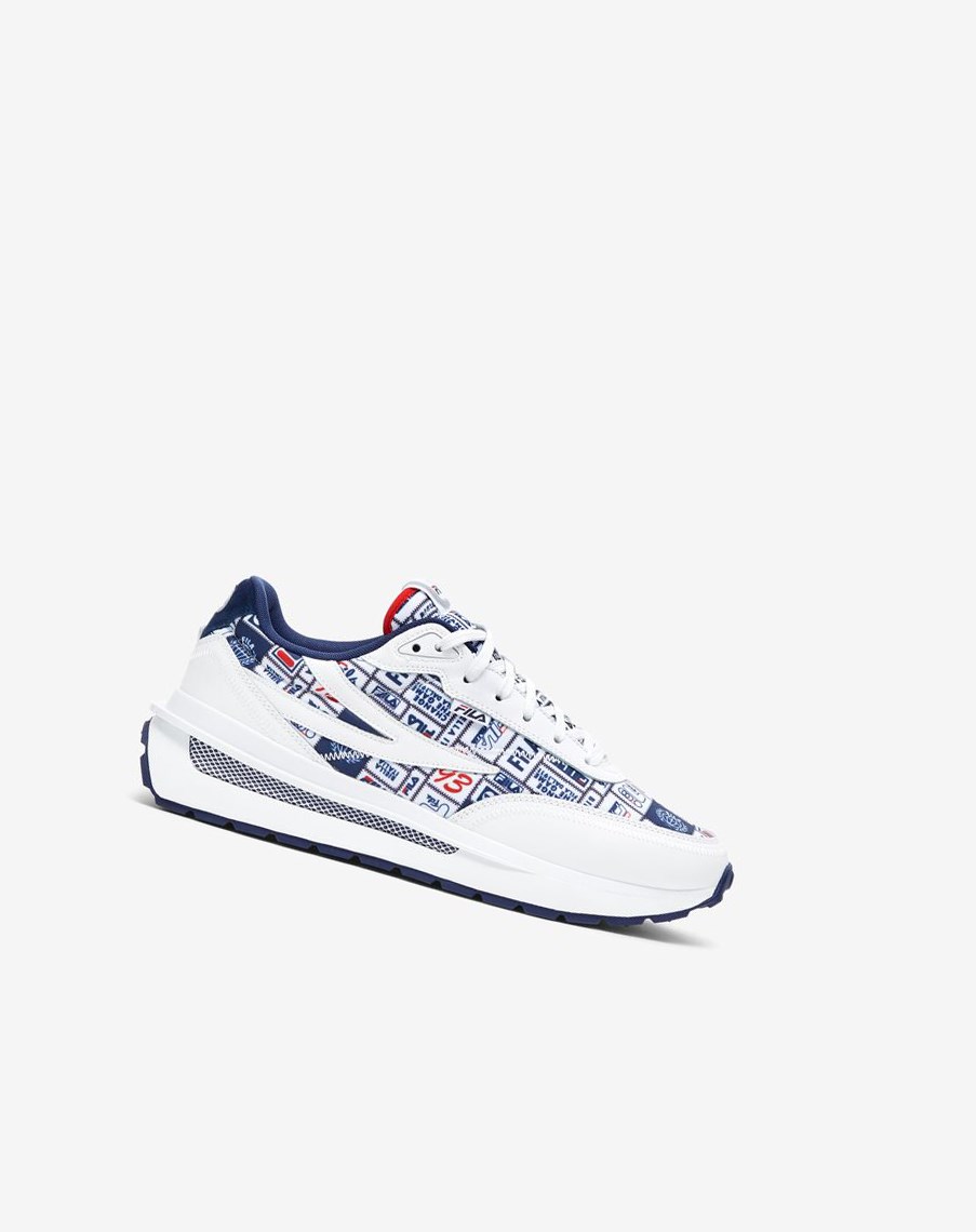 Fila Renno Patchwork Chunky Sneakers Białe Granatowe Czerwone | SEUPL-2513