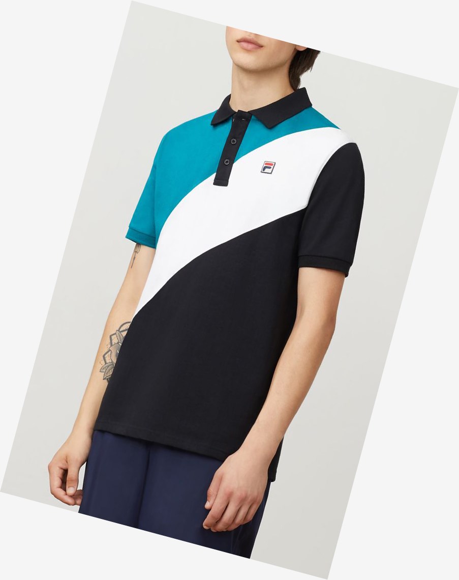 Fila Reus Polo Blk/Hblu/Wht | PAQGC-3167