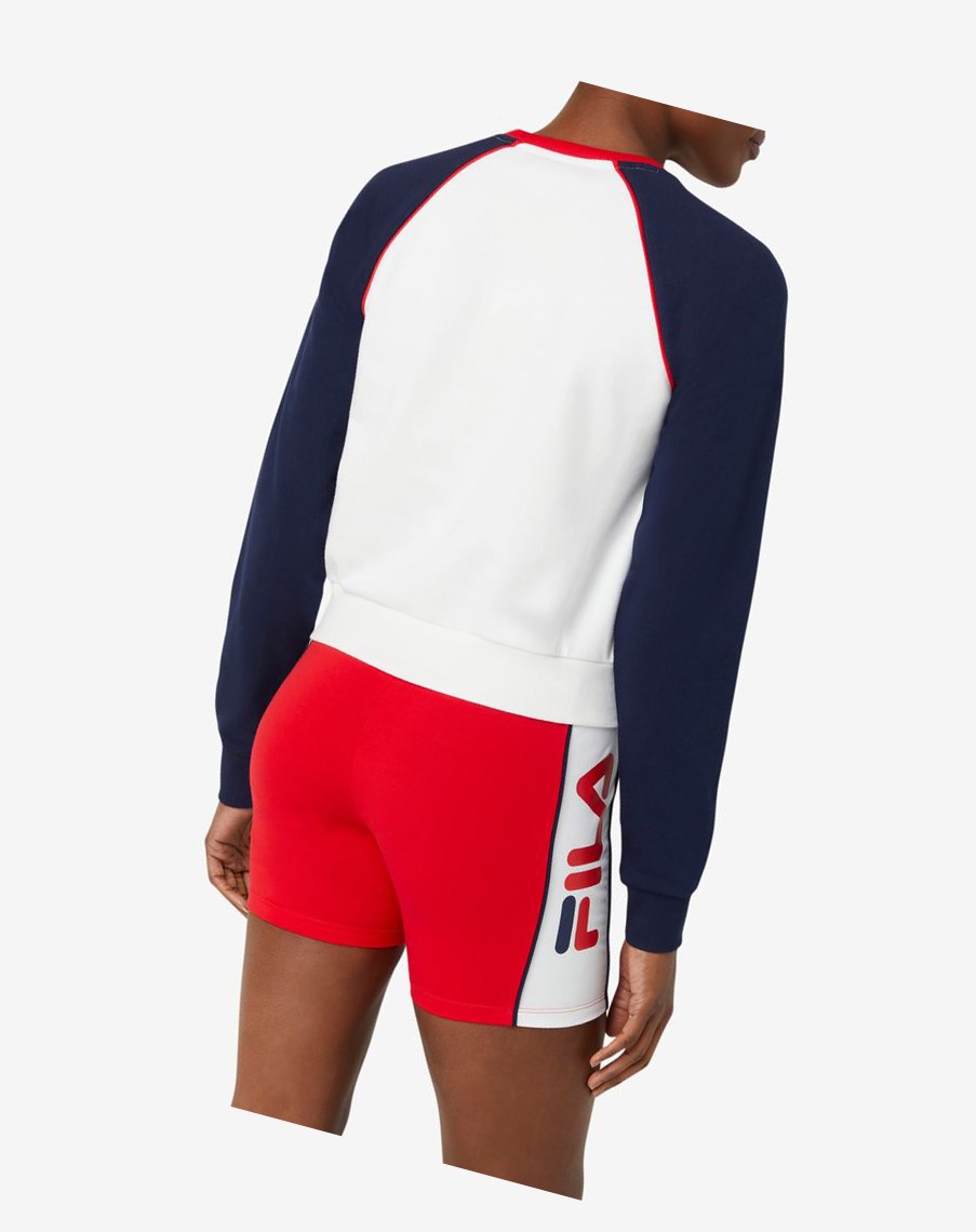 Fila Riccarda Sweatshirt Białe Czerwone | CQTRD-5410