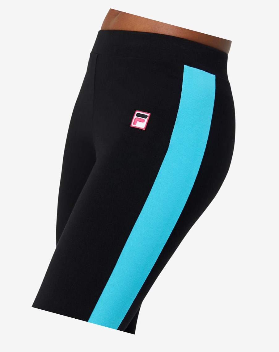 Fila Riviera Legging Czarne Różowe Niebieskie | KSYNJ-3978