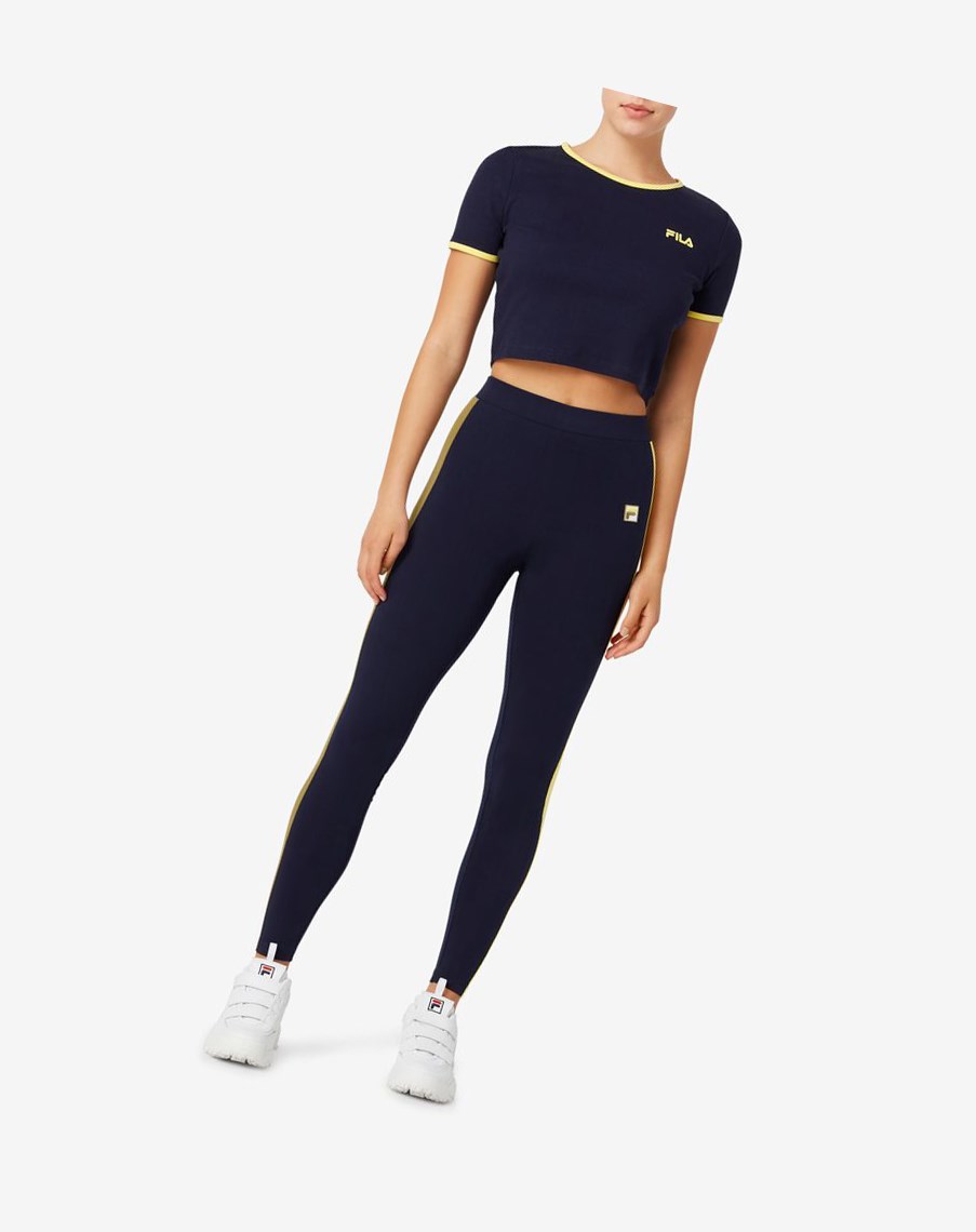 Fila Riviera Legging Oliwkowe | SFBUX-9278