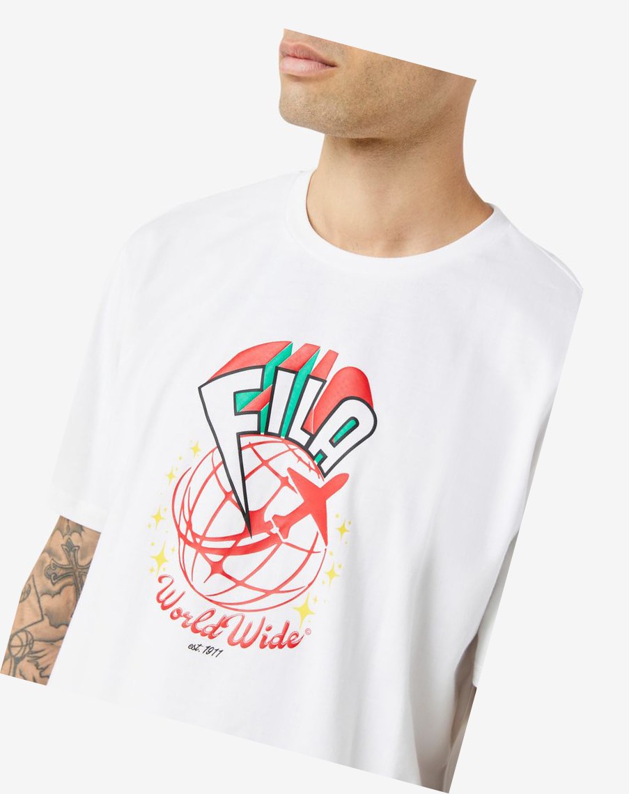 Fila Ryland Tee Białe | BNUZY-0697