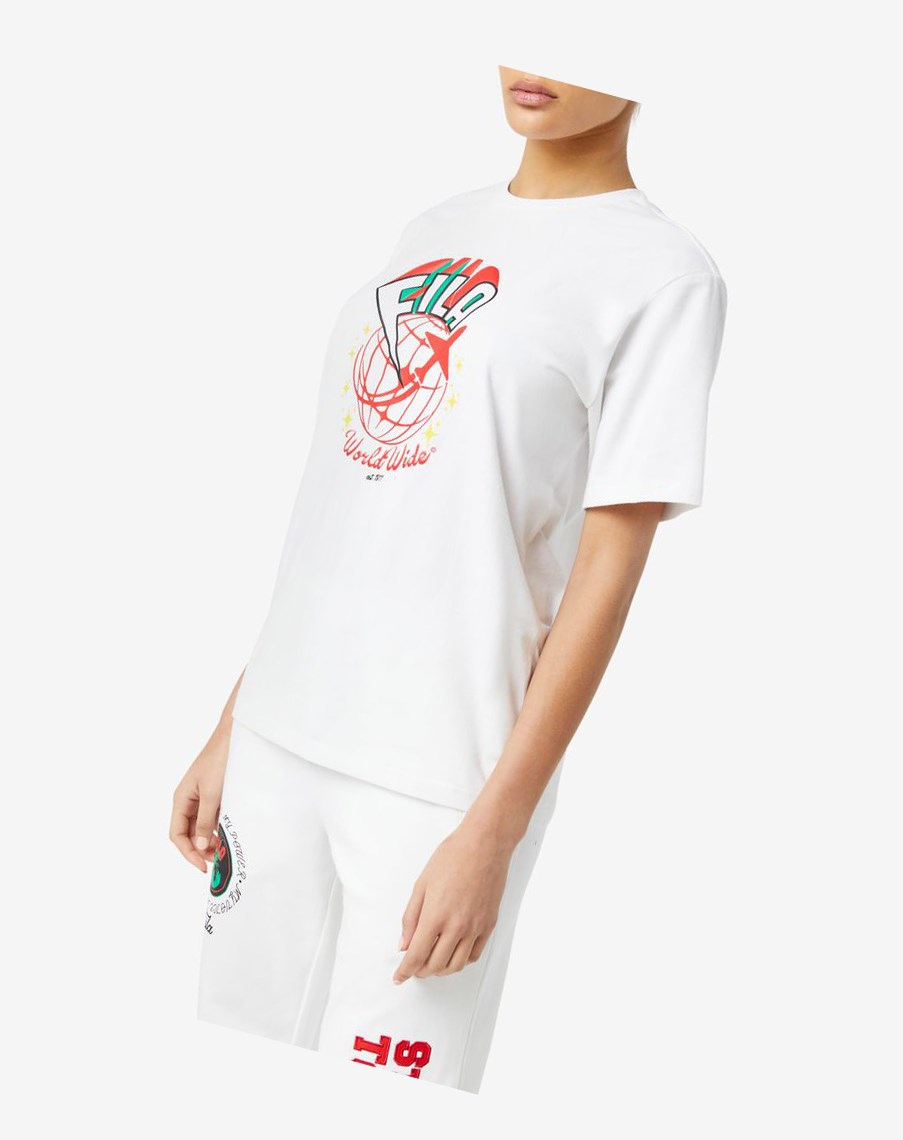 Fila Ryland Tee Białe | BNUZY-0697