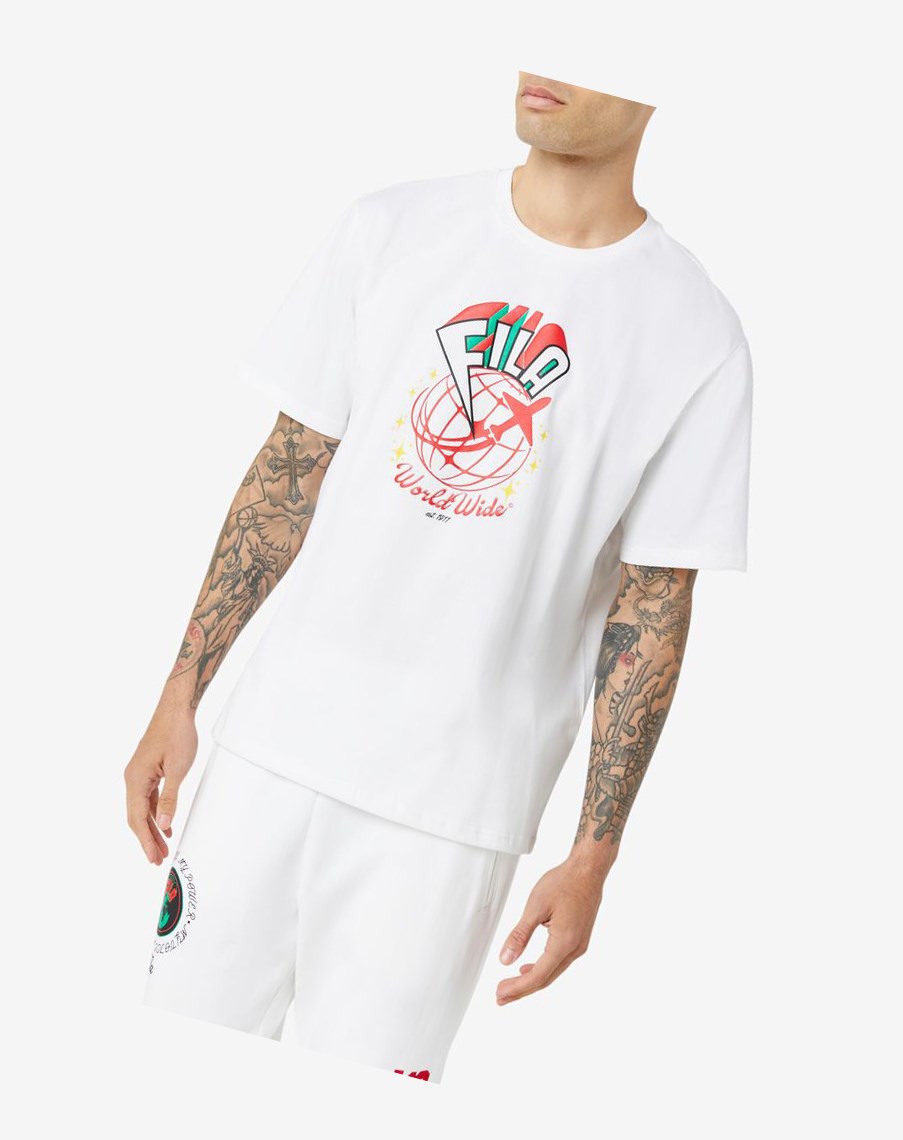 Fila Ryland Tee Białe | BNUZY-0697