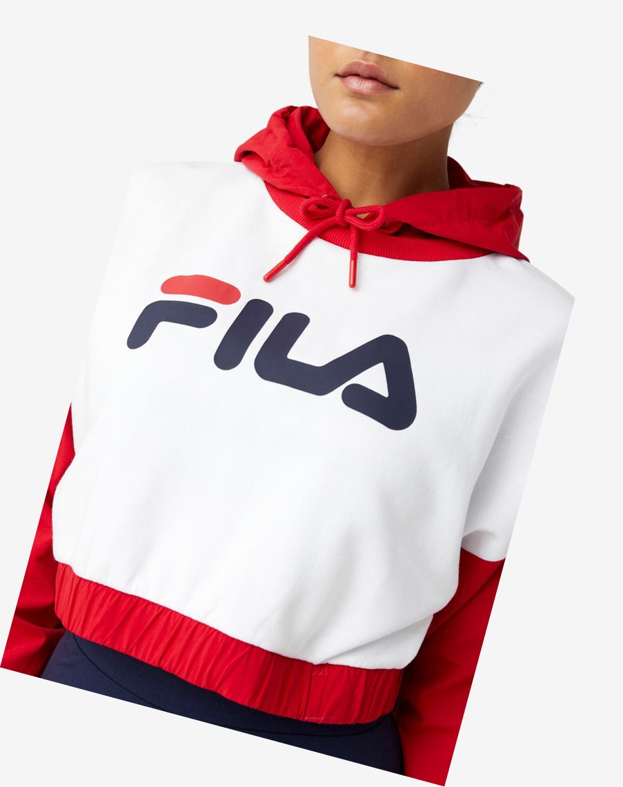 Fila Saachi Hoodie Czerwone Białe | TKNUQ-5436