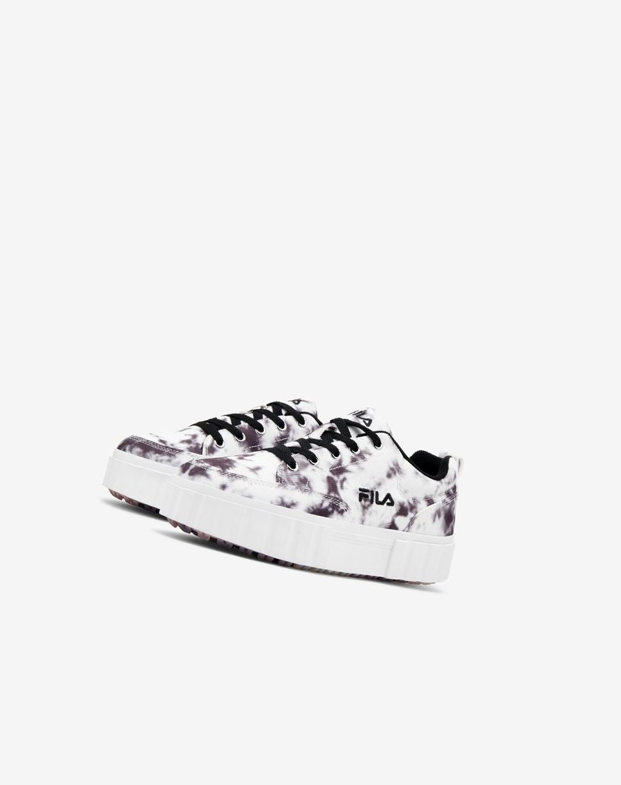 Fila Sandblast Low Dark Tie Dye Sneakers Czarne Białe | JNOMF-9740