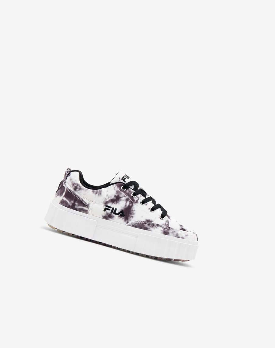 Fila Sandblast Low Dark Tie Dye Sneakers Czarne Białe | JNOMF-9740