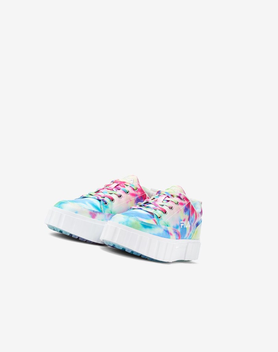 Fila Sandblast Low Mottled Tie Dye Sneakers Zielone Niebieskie Białe | HNABL-8409