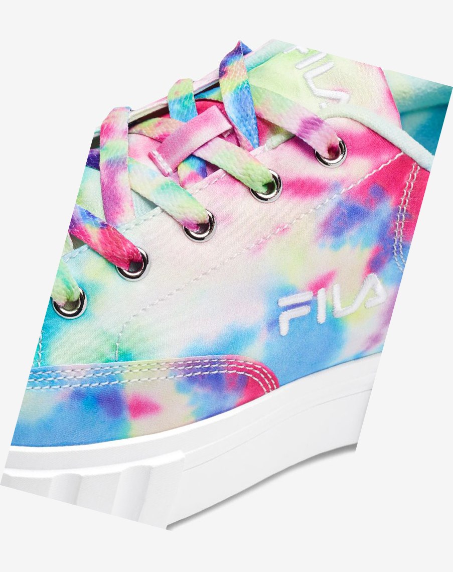 Fila Sandblast Low Mottled Tie Dye Sneakers Zielone Niebieskie Białe | RGBVD-7963