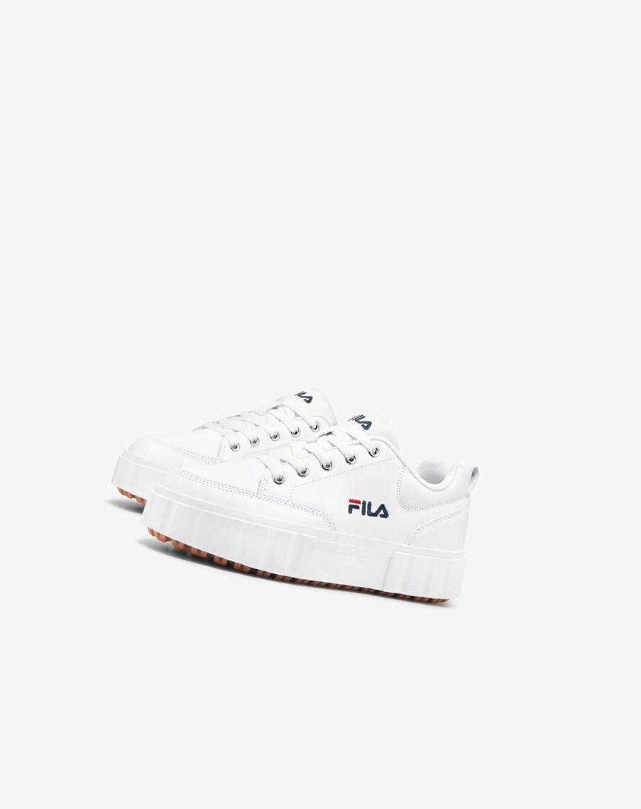 Fila Sandblast Low Sneakers Białe Granatowe Czerwone | IBCLU-7310