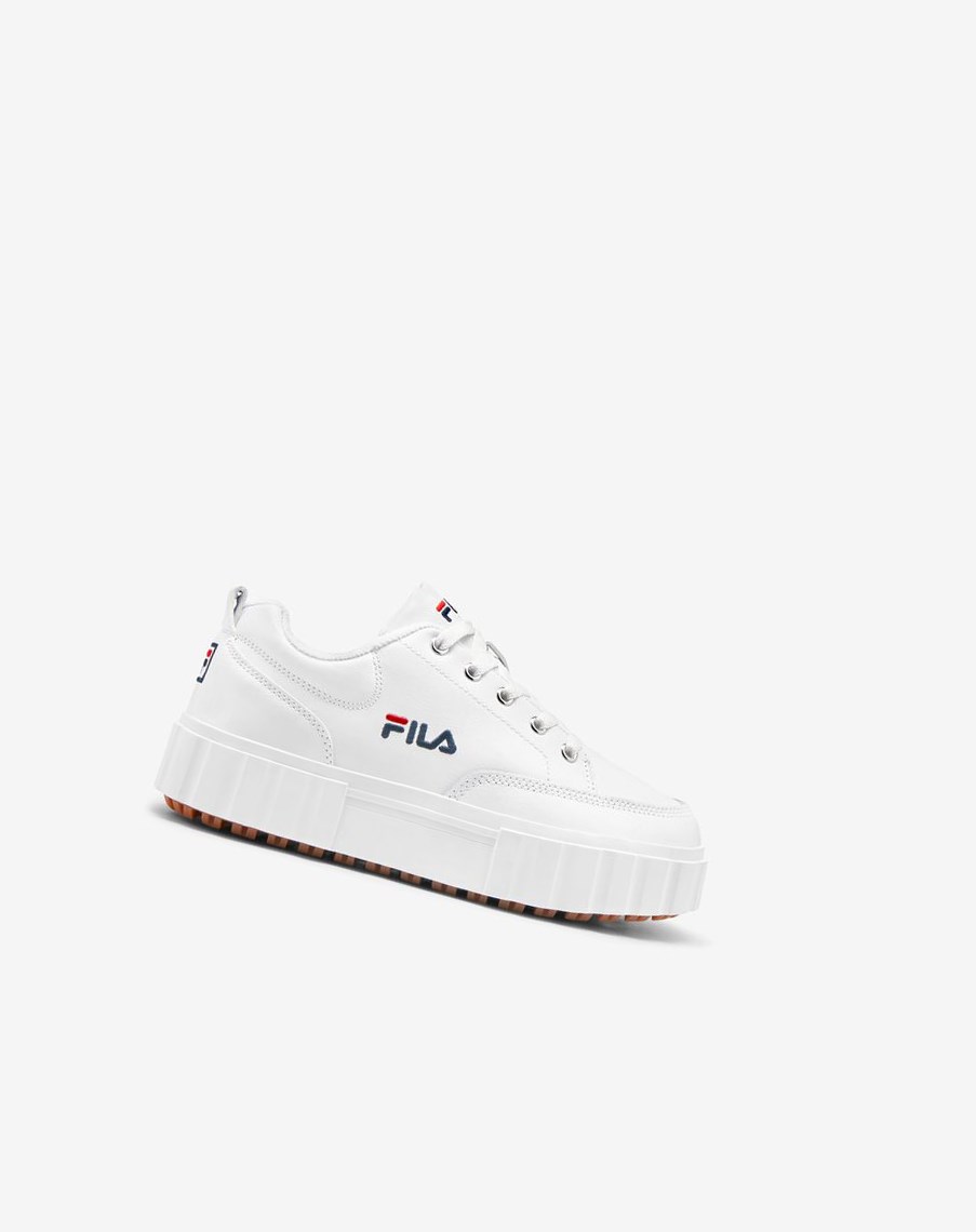 Fila Sandblast Low Sneakers Białe Granatowe Czerwone | IBCLU-7310