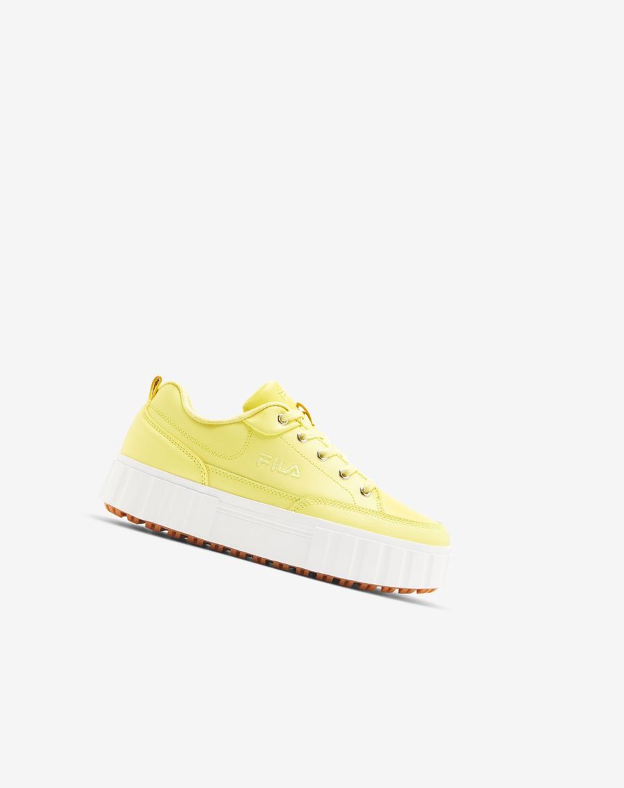 Fila Sandblast Low Sneakers Cytrynowy Białe | XAJVO-9831