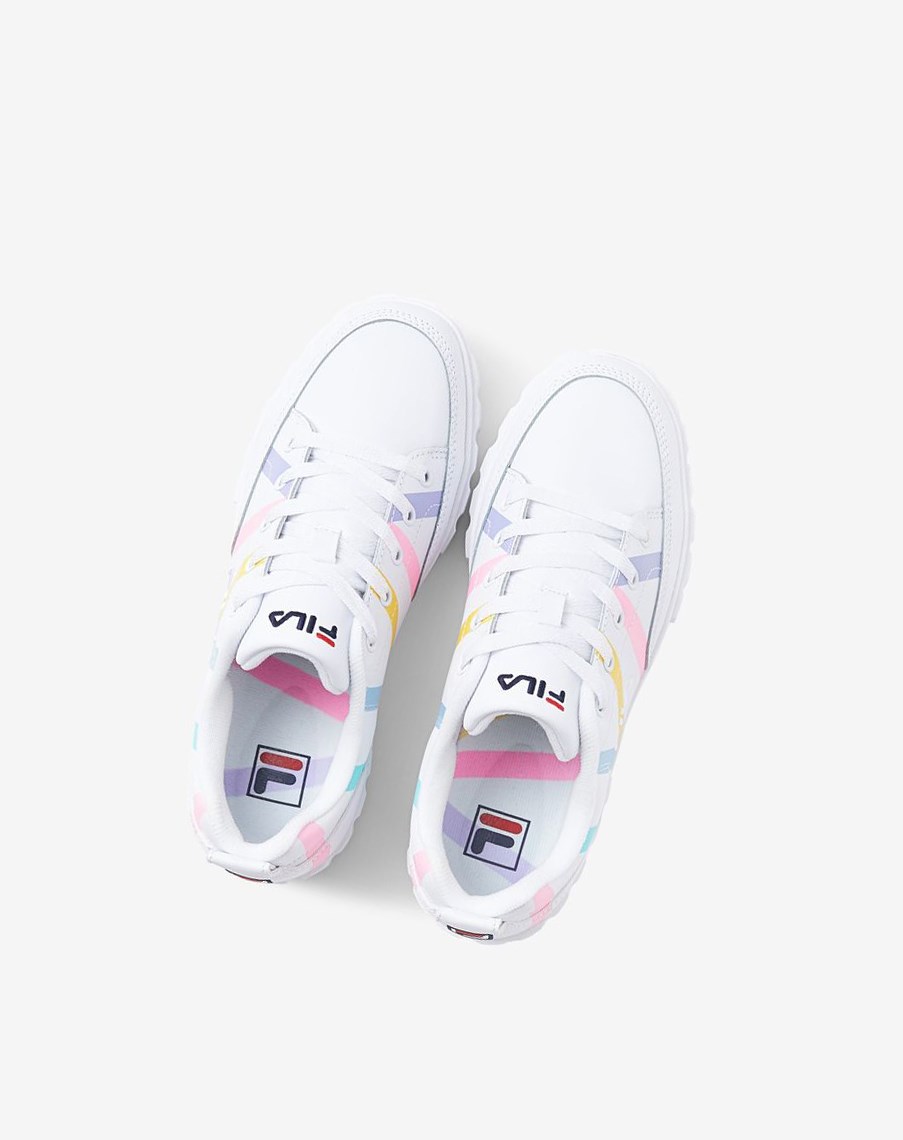 Fila Sandblast Low Stripe Sneakers Białe Niebieskie | YIUVP-5248