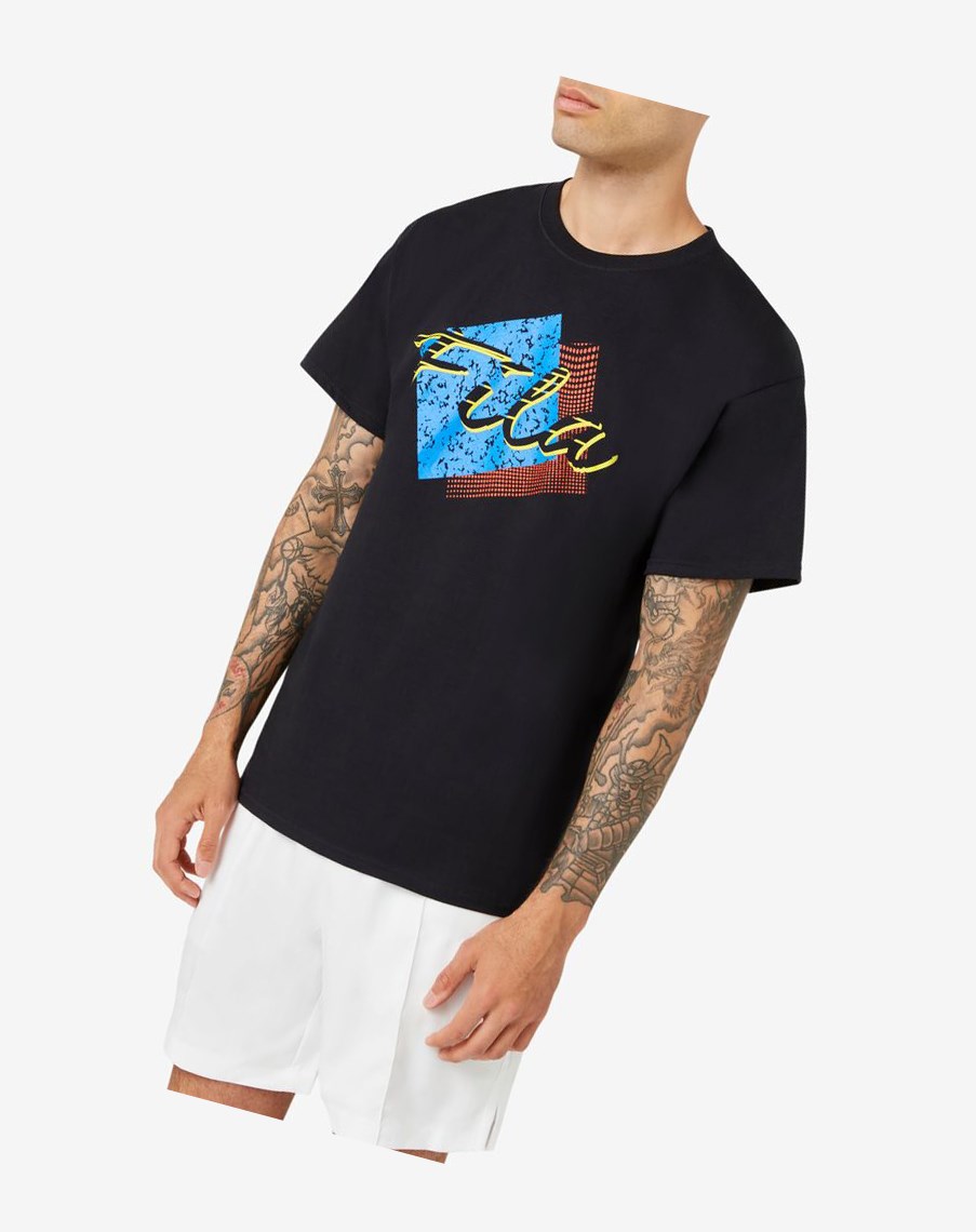 Fila Santa Monica Tee Czarne | JQAHP-2930