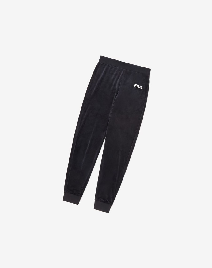 Fila Sara Velour Jogger Czarne | CBDTV-6519