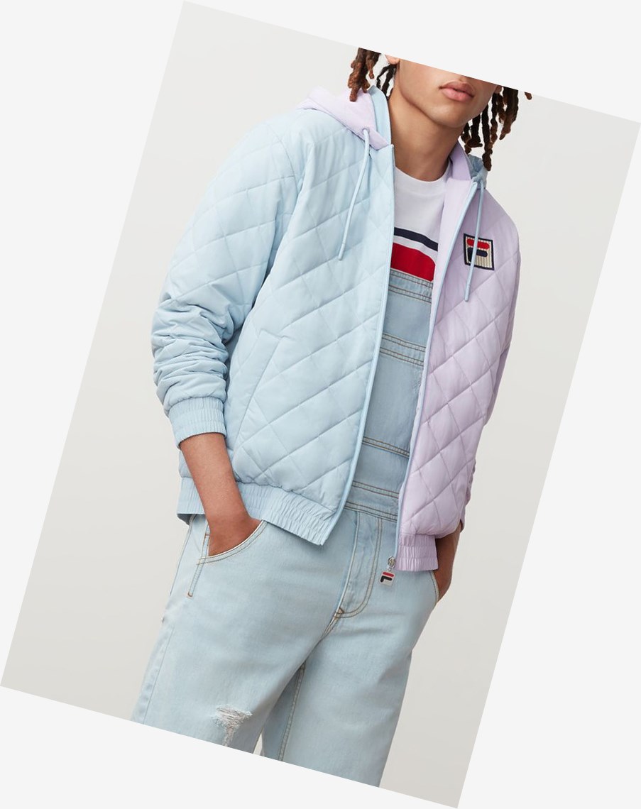 Fila Sawyer Pikowana Jacket Plil/Cblu | FYHSG-3267