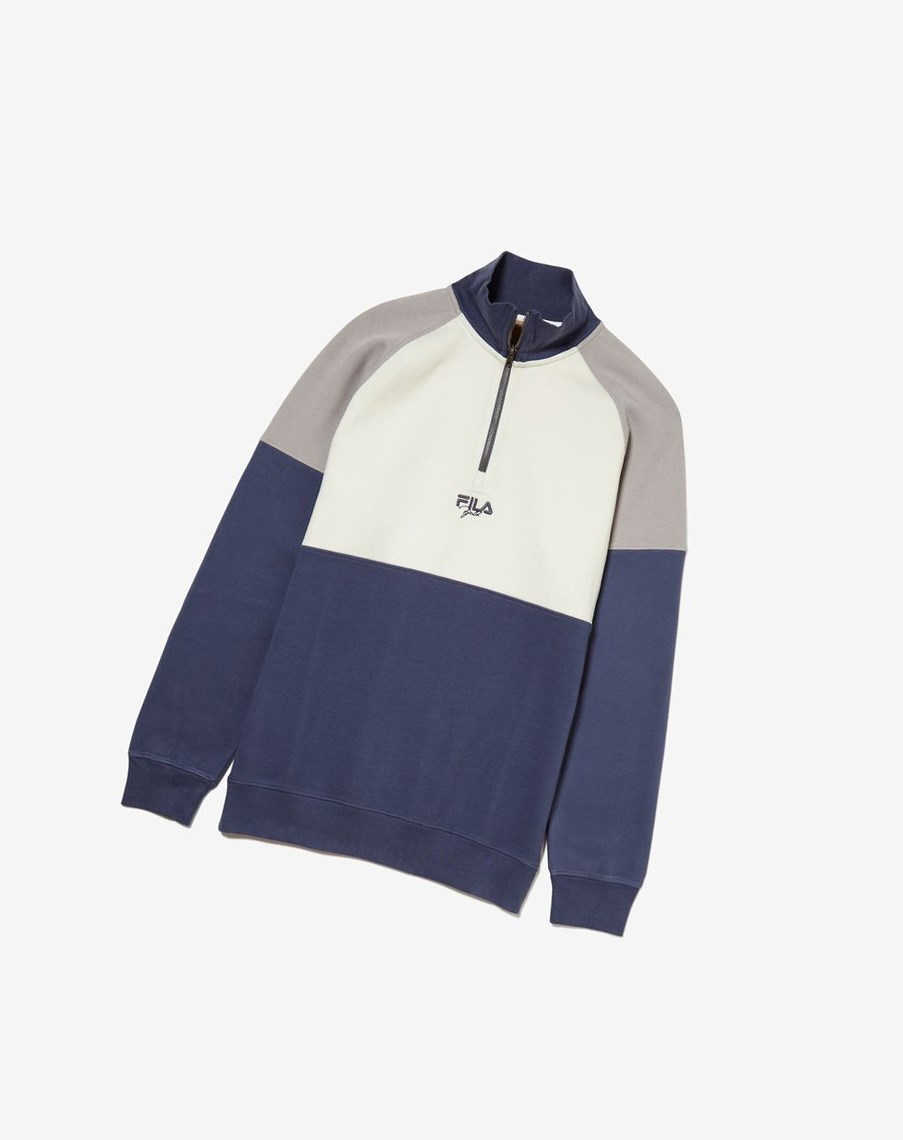 Fila Sebastian Half Zip Pullover 290 Ash / Rabbit | NCZOS-8512