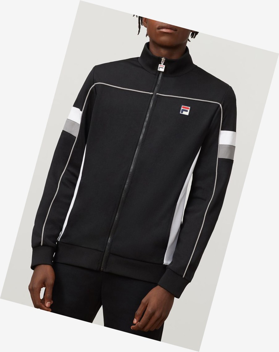 Fila Slalom Track Jacket Blk/Wht/Fgry | QUWNJ-9054