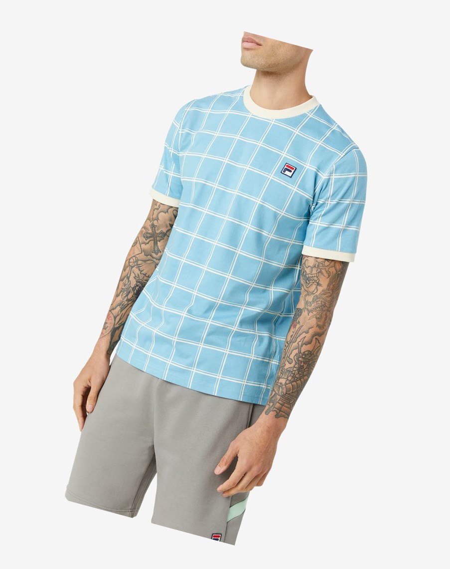 Fila Slate Ringer Tee Niebieskie | DVAMF-6504