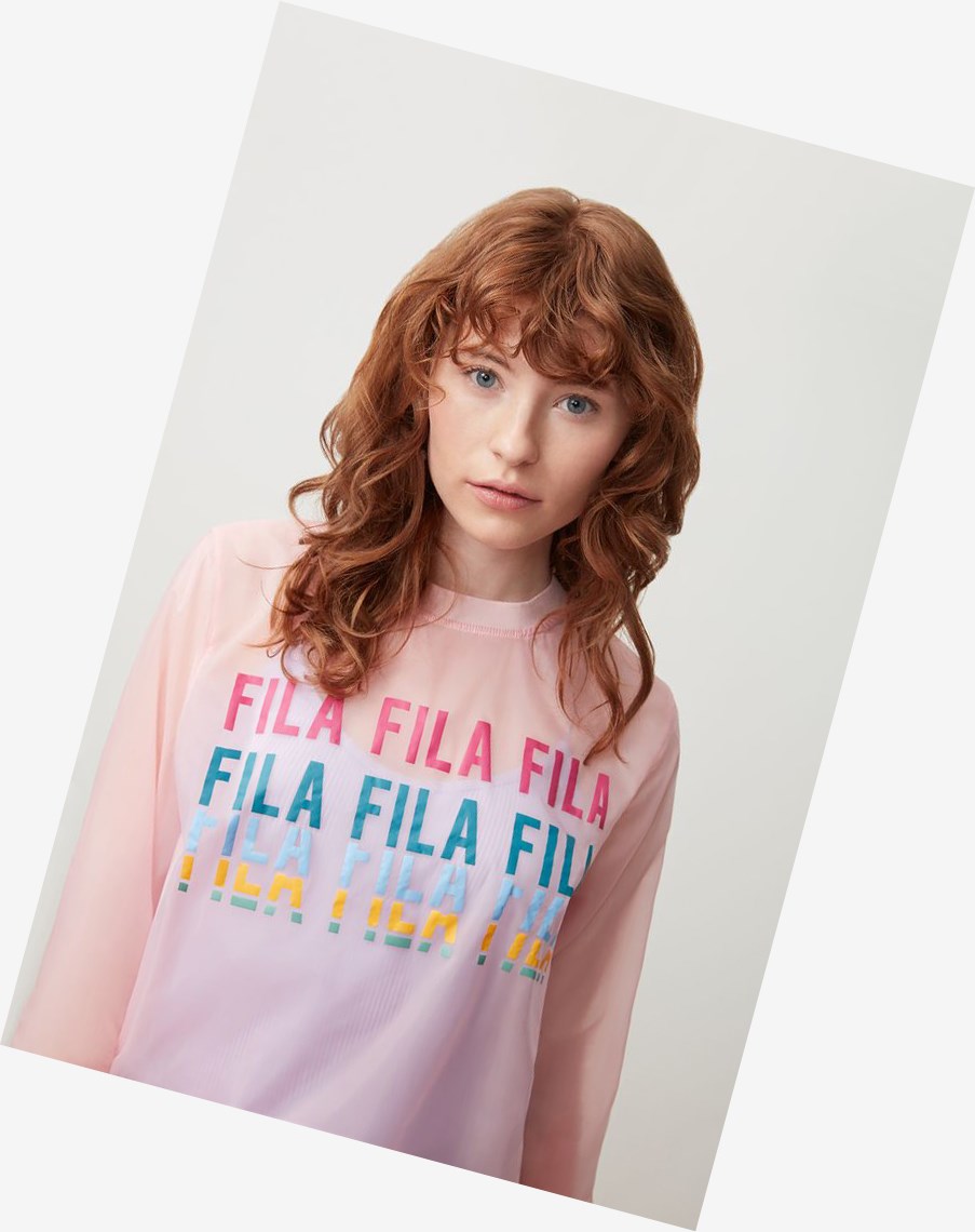 Fila Sol Sheer Woven Sweatshirt Pkchk/Fprp | AKMYQ-7326