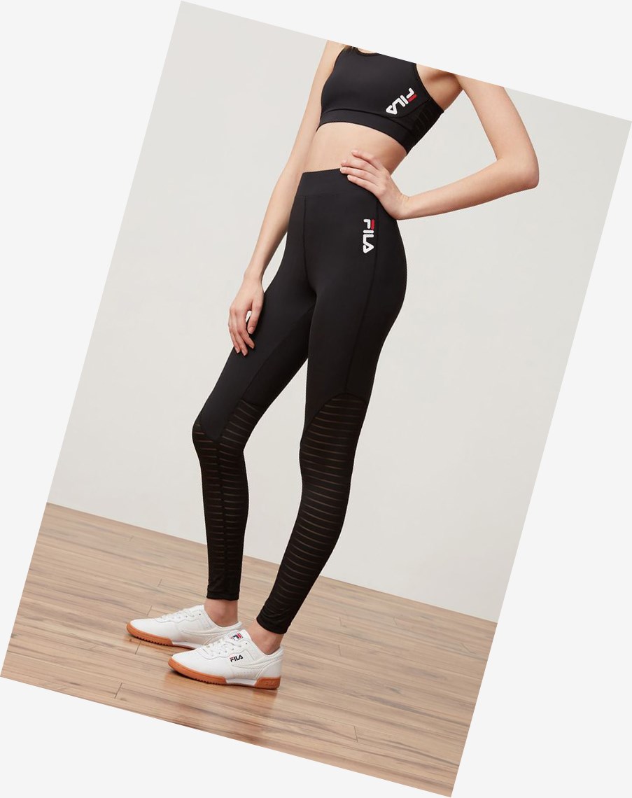 Fila Soni Burnout High Rise Legging Czarne | WMPSV-1536