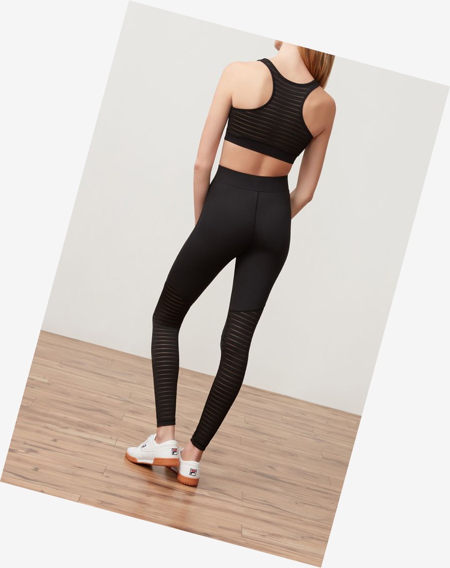 Fila Soni Burnout High Rise Legging Czarne | WMPSV-1536