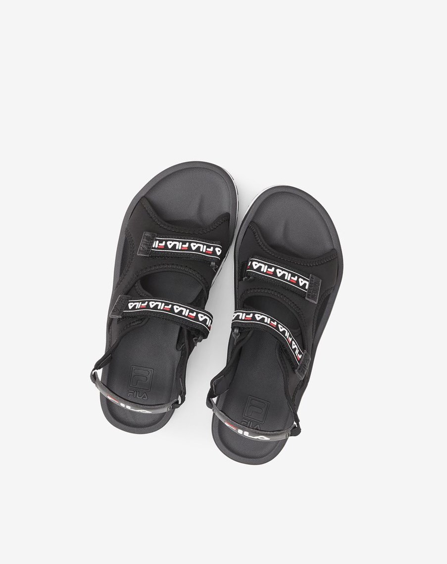 Fila Spot Eva Sandal Klapki Sandals Czarne Czerwone Białe | HQNAS-6490