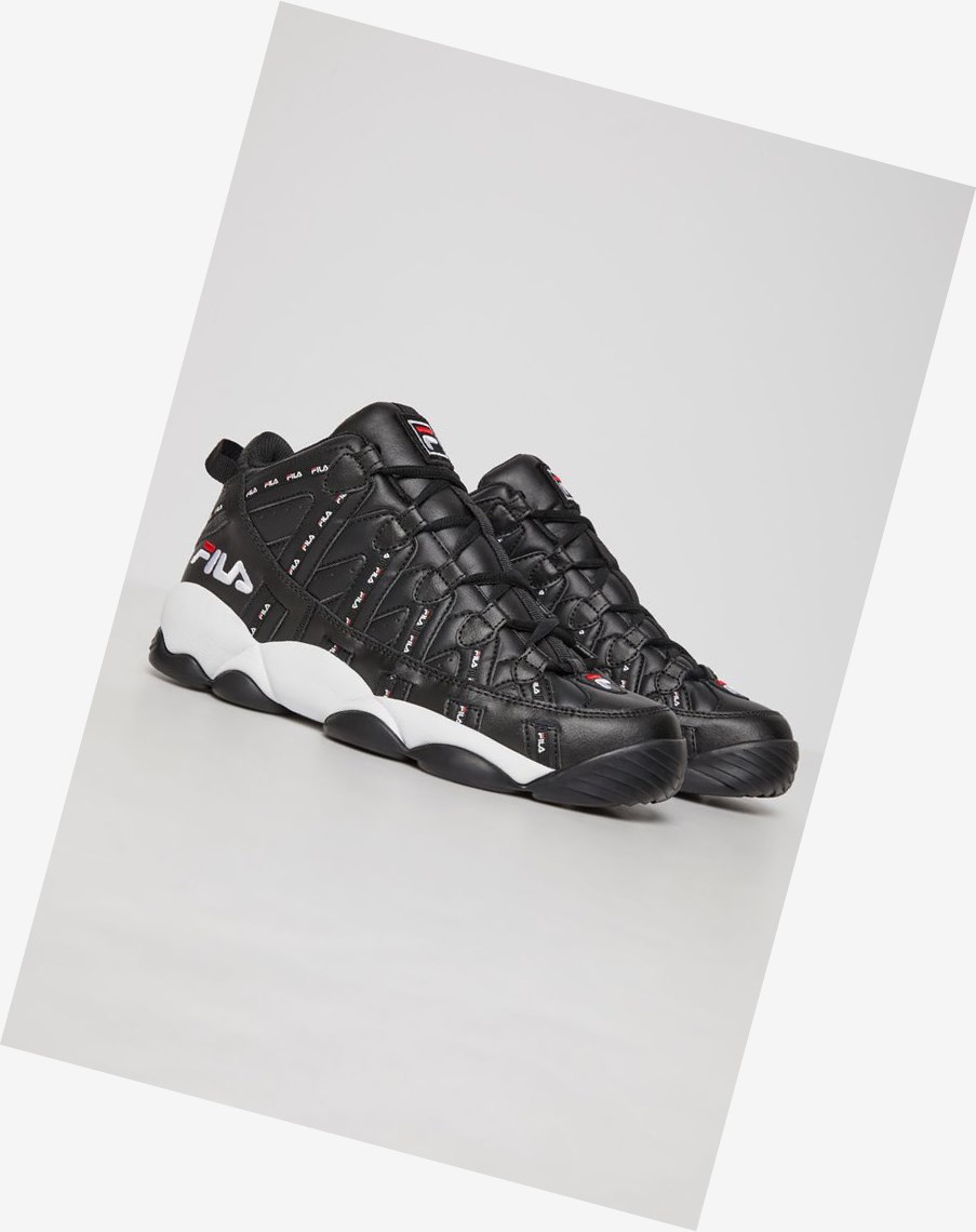 Fila Stackhouse Spaghetti Repeat Sneakers Czarne Białe Czerwone | KSYNO-8432