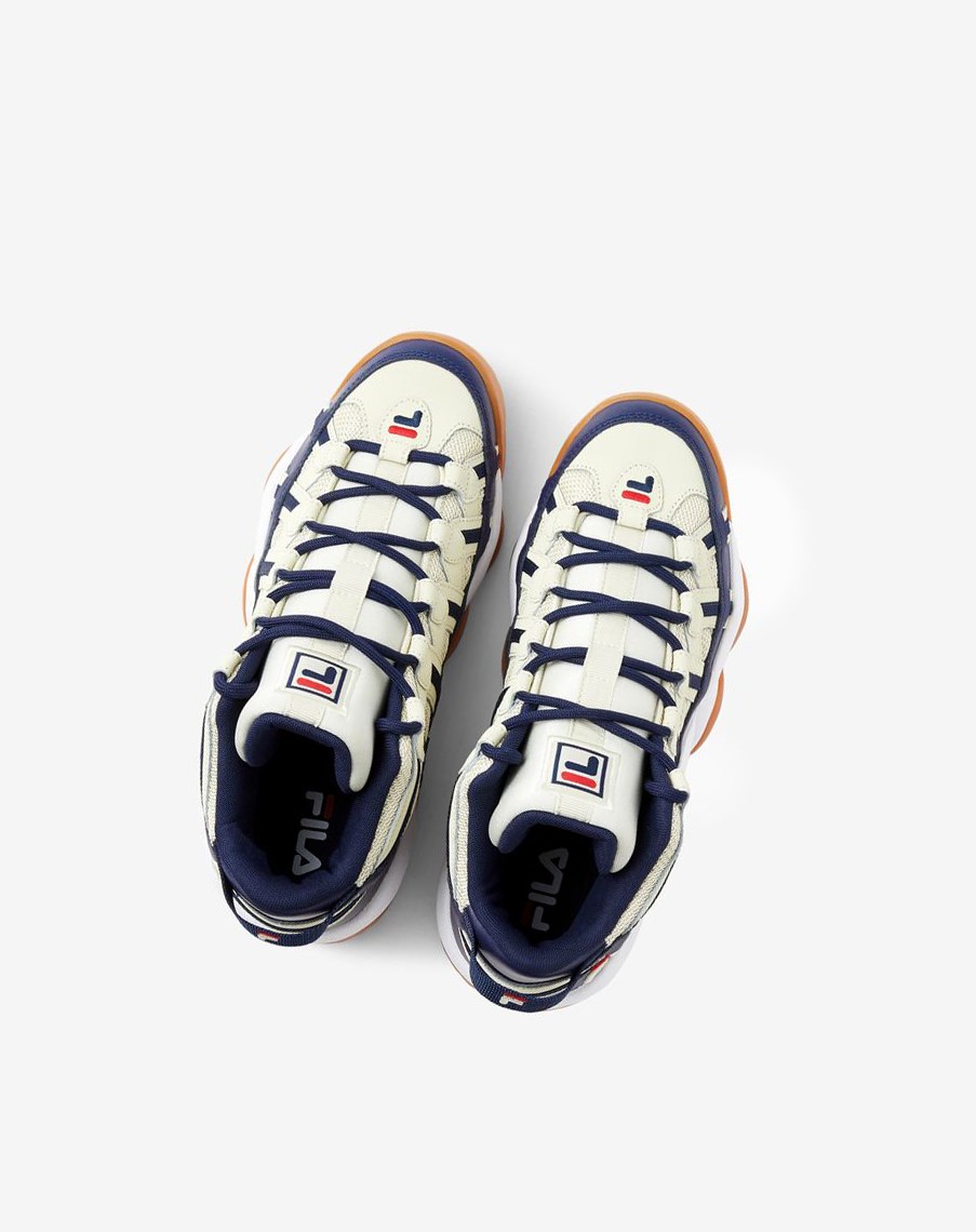 Fila Stackhouse Spaghetti Sneakers Kremowe Białe Granatowe | AKCLT-6017