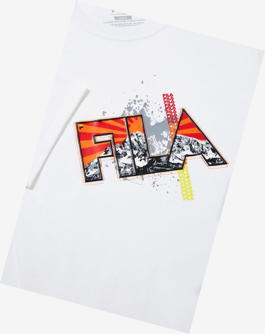 Fila Stitch Mt. Tee Białe | HFUBY-3869