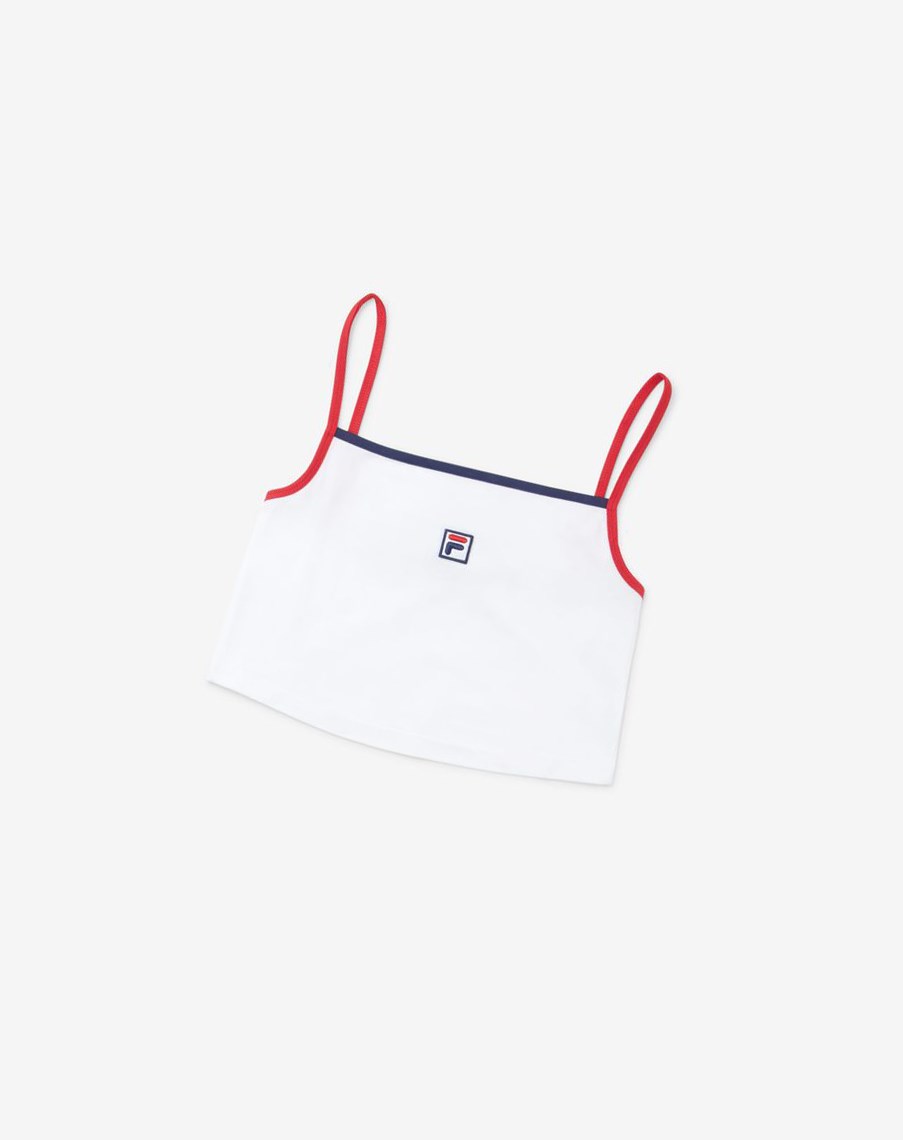 Fila Sun Cropped Tank Białe Czerwone | VDRZS-2457