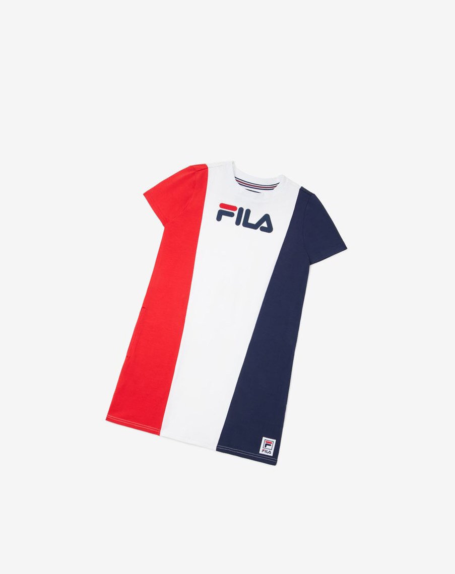 Fila T-shirt Sukienki Granatowe | LNDKB-4398