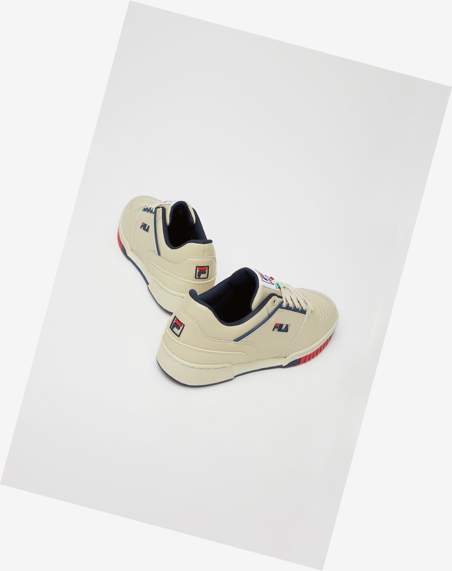 Fila Targa Tenisa Shoes Kremowe Granatowe Czerwone | PCZFX-6017