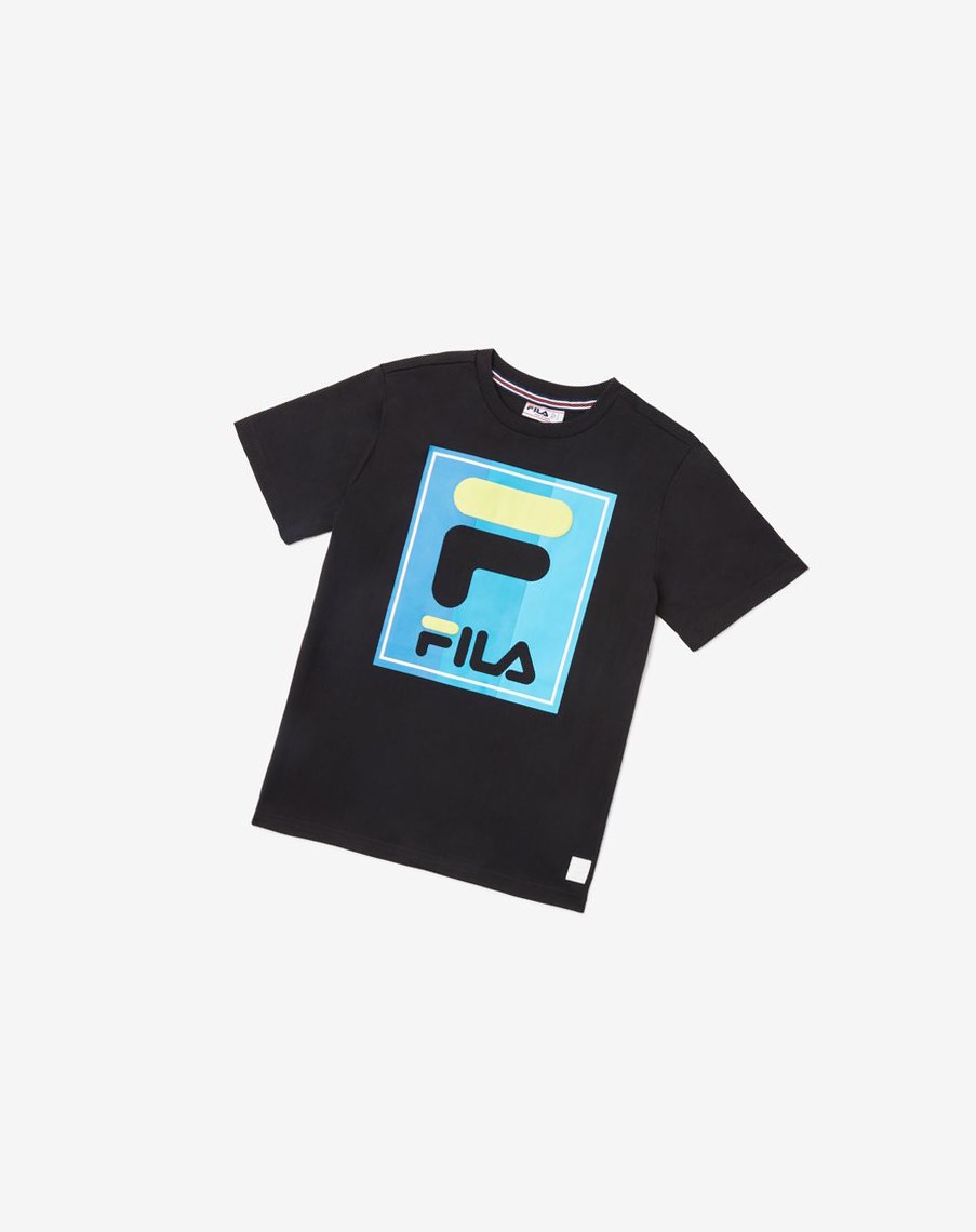 Fila Tavares Tee Czarne | FALMB-8326