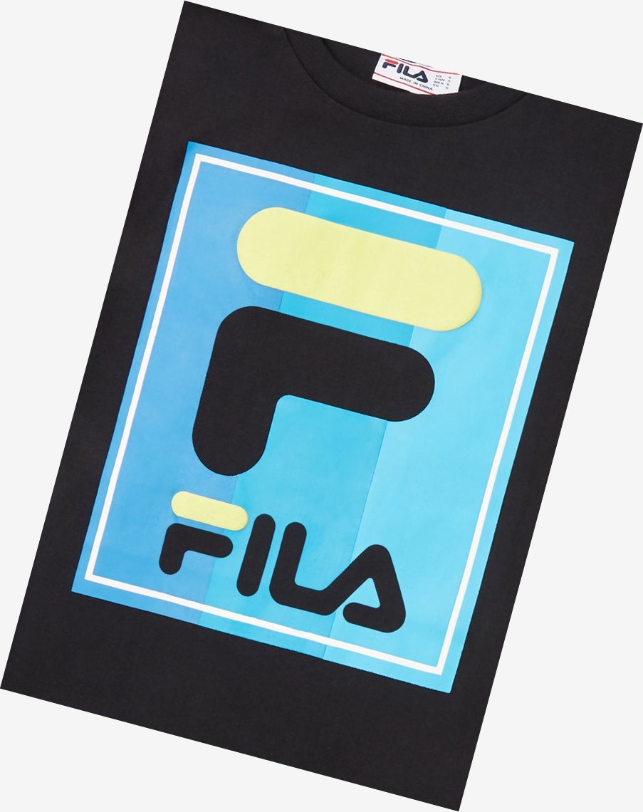 Fila Tavares Tee Czarne | OYLXN-6543