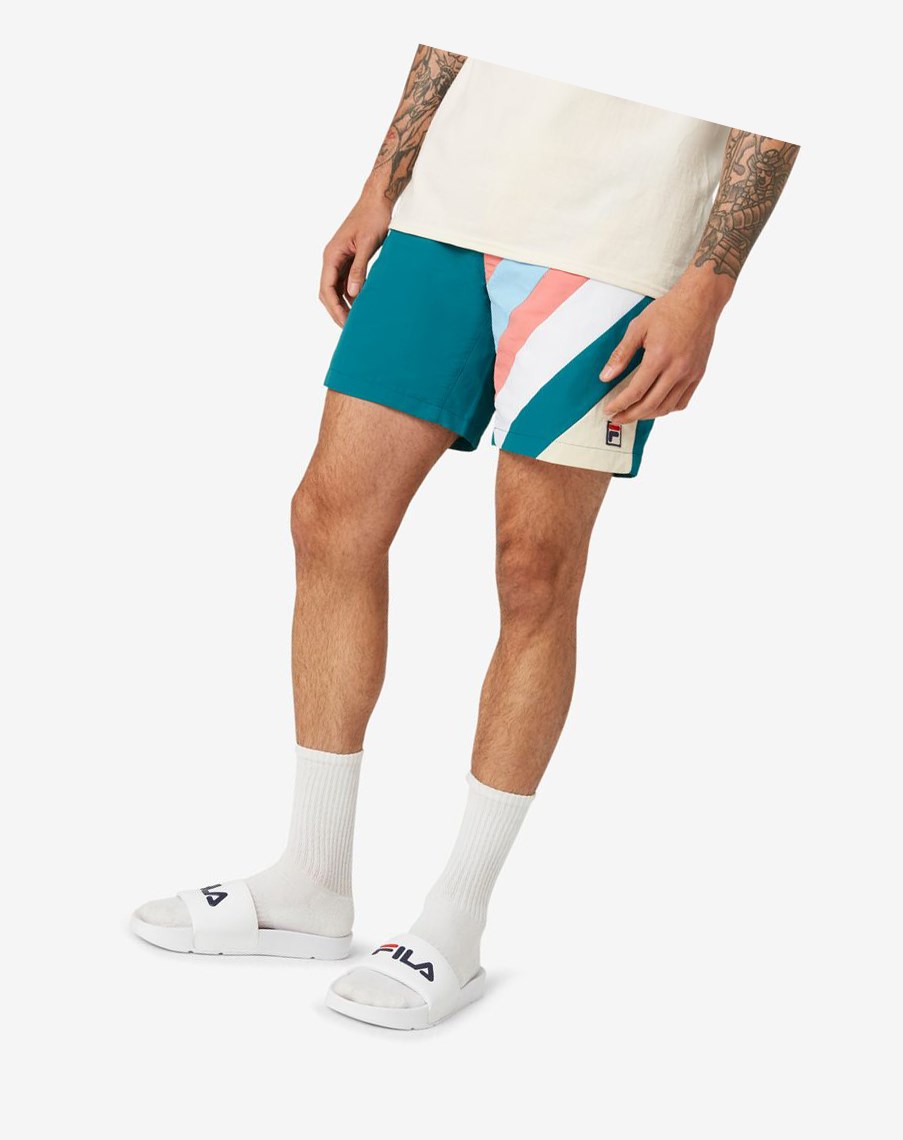 Fila Teller Swim Krótkie 981 Shaded Spruce | EWADK-3075