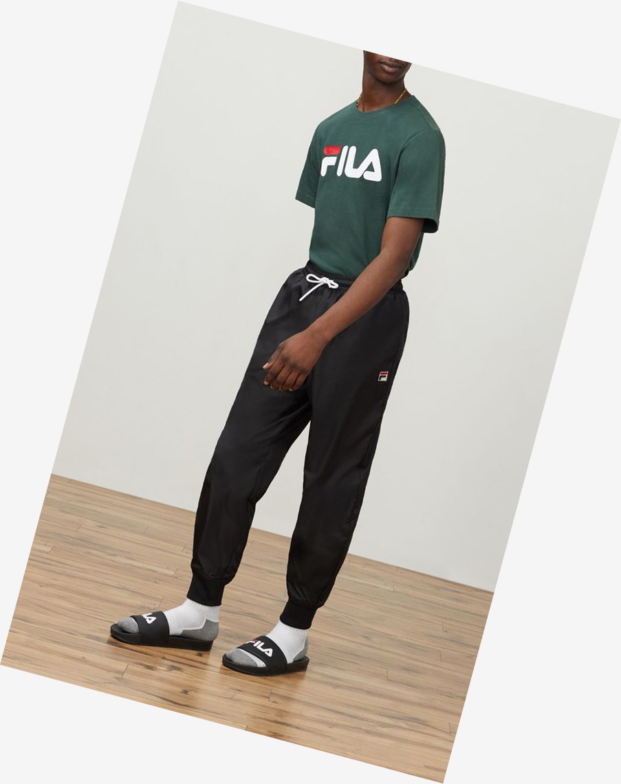 Fila Thane Wiatr Pant Czarne | HSEOX-1397