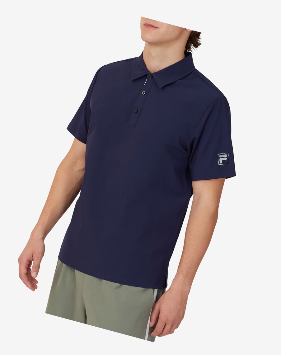 Fila Tie Breaker Polo Granatowe Białe | RLXAZ-9875