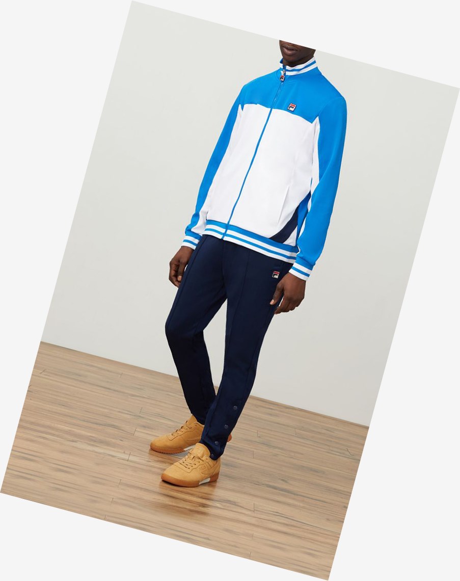 Fila Tiebreaker Track Jacket Wht/Drblu/Navy | OAYDG-9473