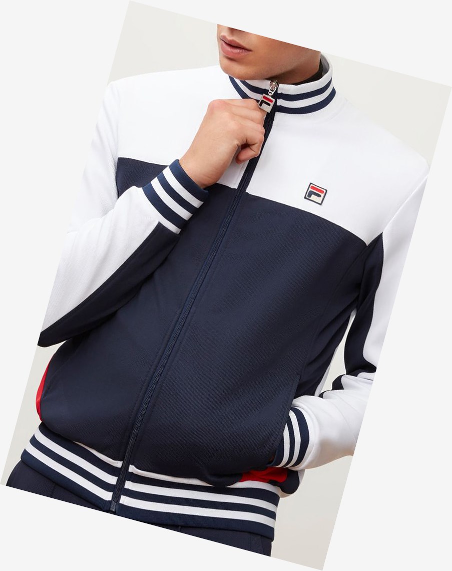 Fila Tiebreaker Track Jacket Wht/Peac/Cred | HFEWY-9321