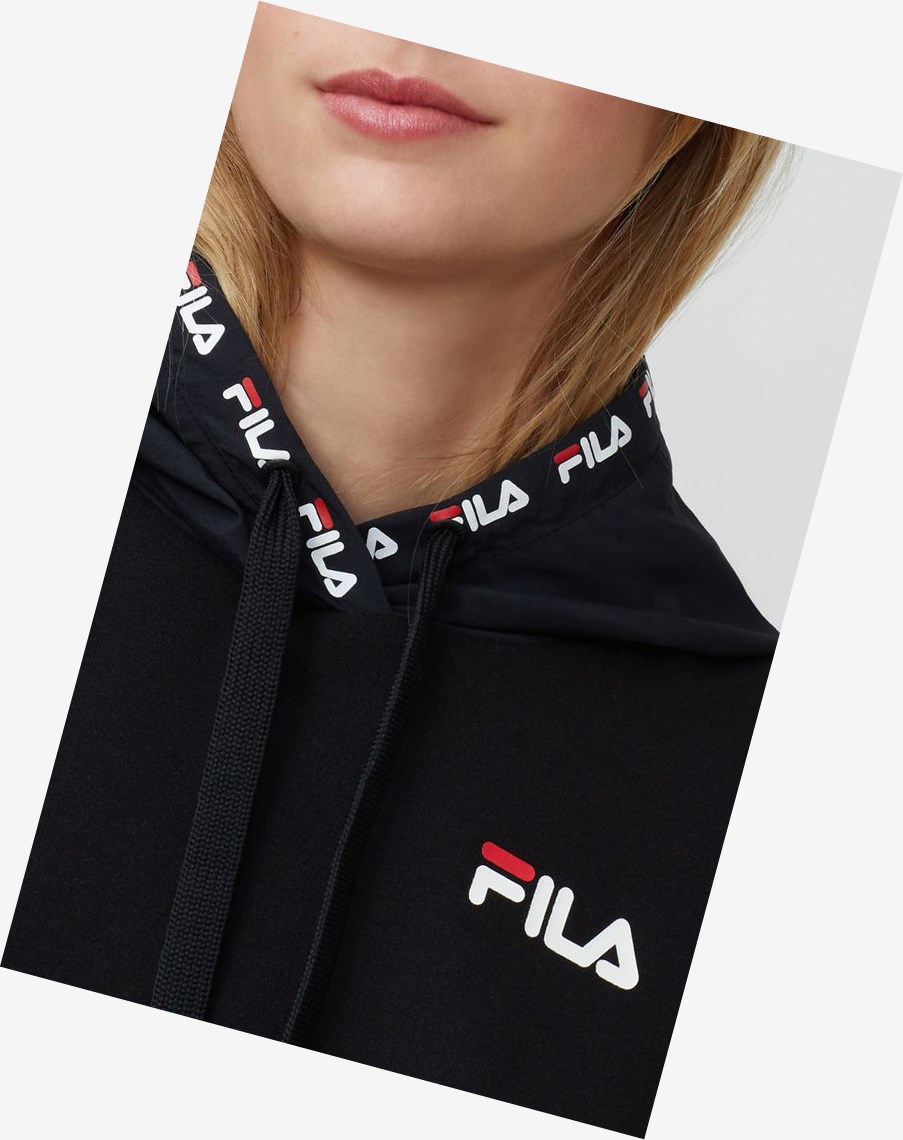 Fila Tina Hoodie Czarne | RGFSL-0978