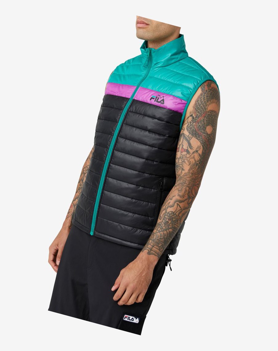 Fila Tri Vest Czarne Zielone Fioletowe | HFROV-0192