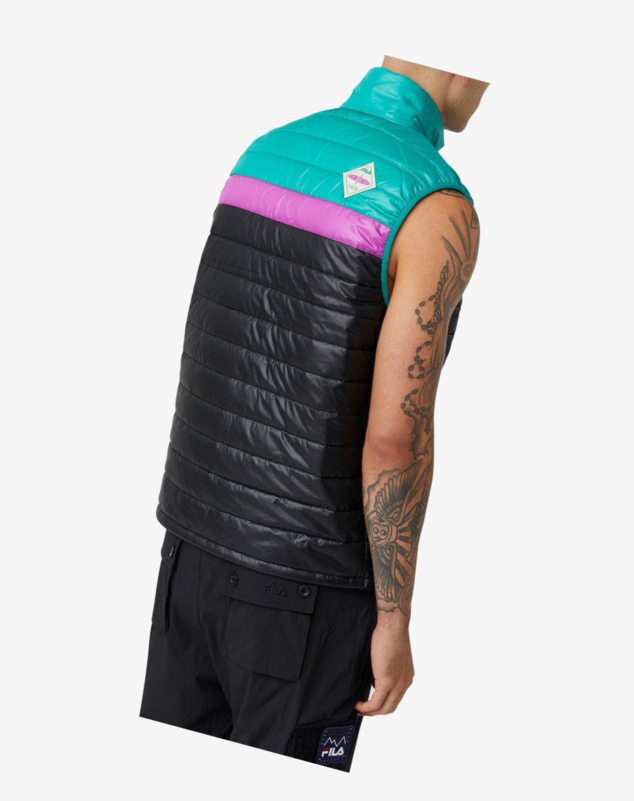 Fila Tri Vest Czarne Zielone Fioletowe | HFROV-0192